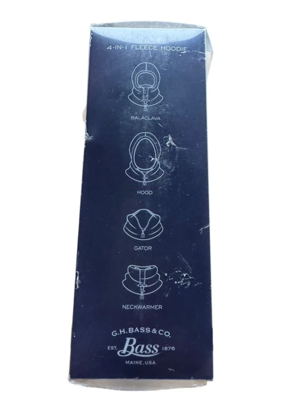 NEW G.H. Bass & Co. 4-In-1 Black Fleece Hood Balaclava Neck Warmer Outdoor Wear
